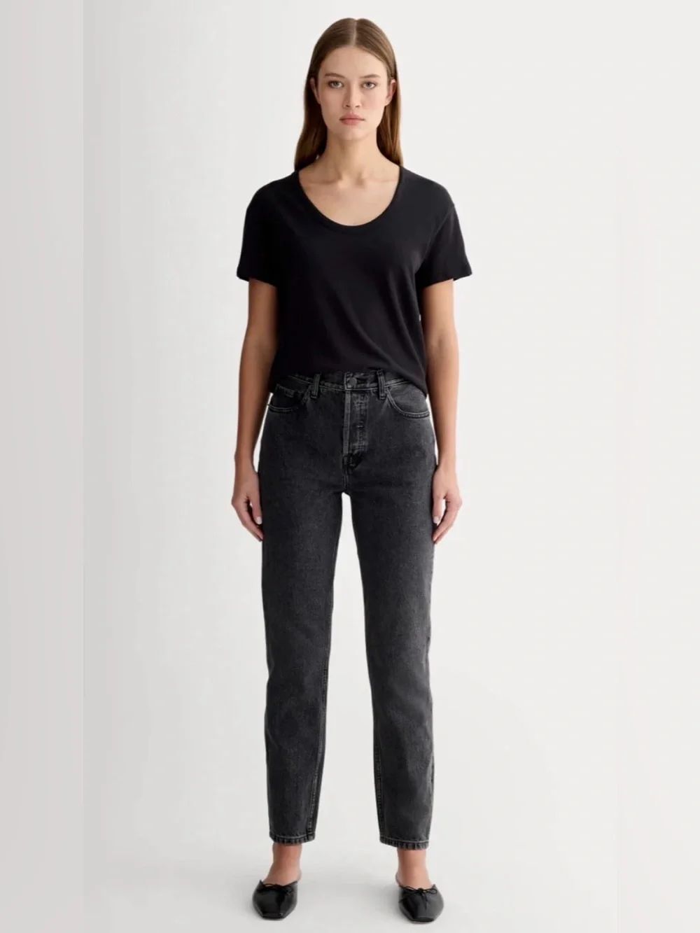New Everlane The 90's Cheeky Jean in Washed Black Size 27